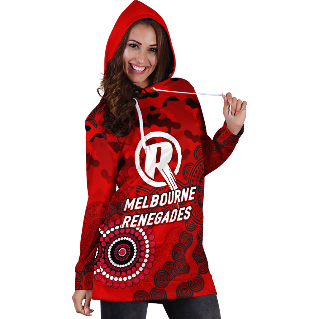 (Custom Personalised) Melbourne Renegades ANZAC Day Aboriginal Hoodie Dress - - Vibe Hoodie Shop