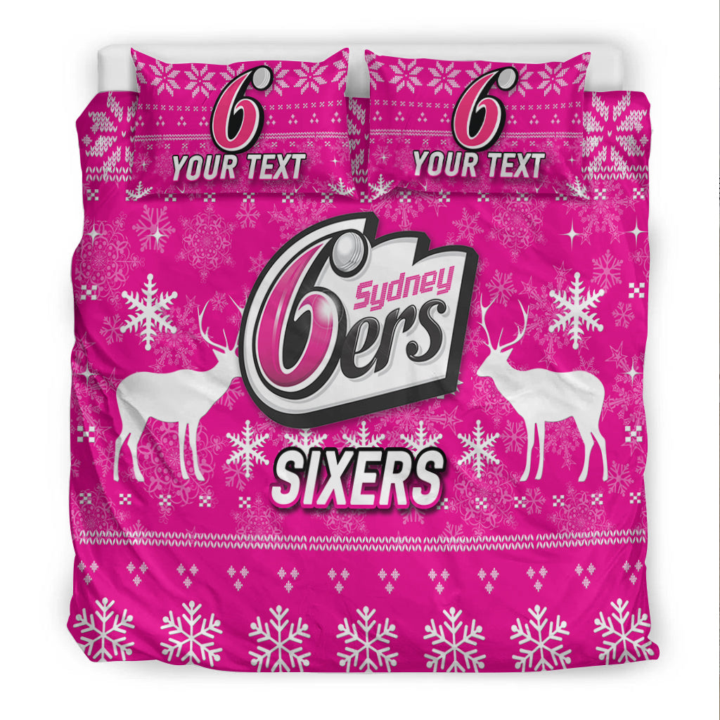 (Custom Personalised) Sydney Sixers Cricket Australian Christmas Ugly Style Bedding Set - - Vibe Hoodie Shop