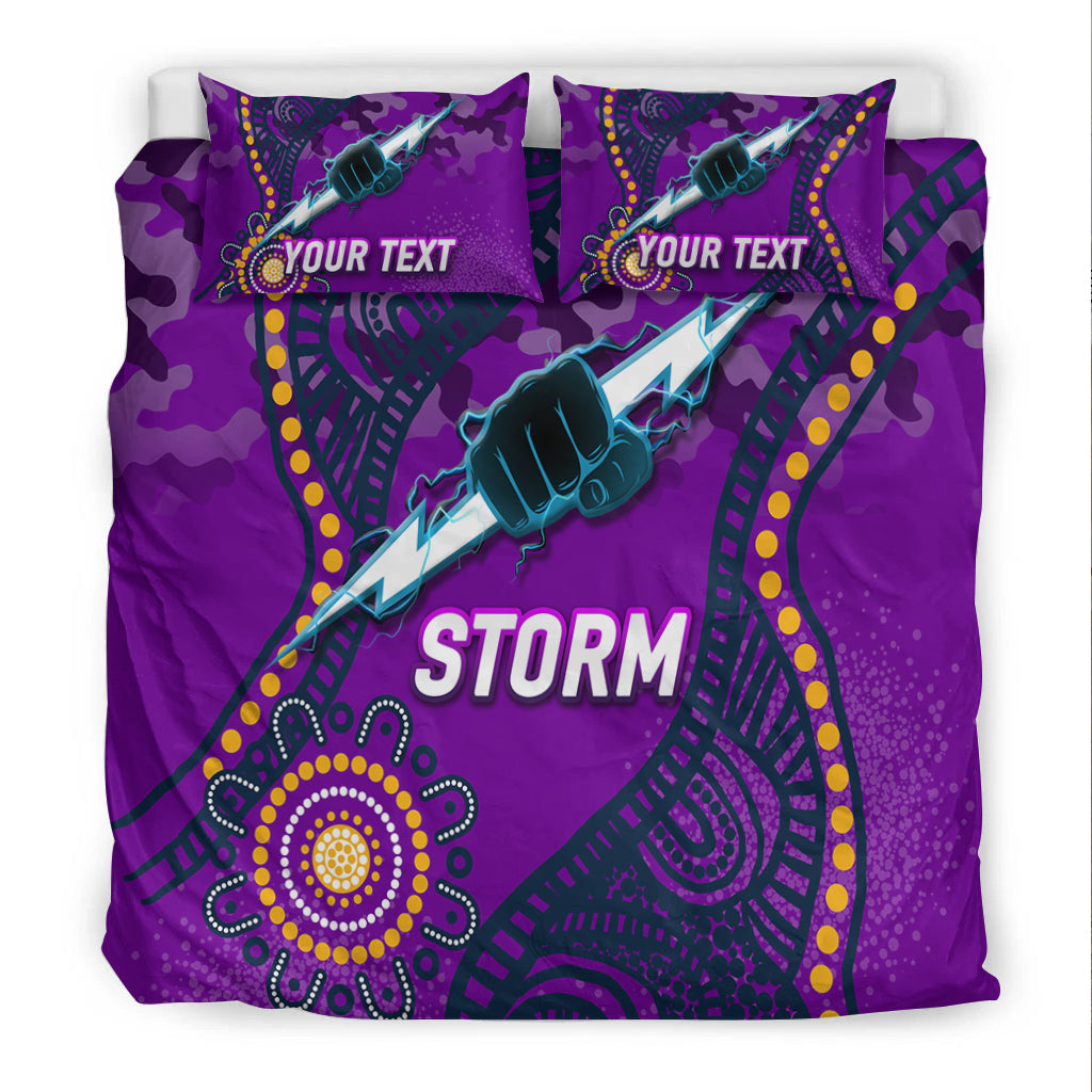 (Custom Personalised) Storm Rugby ANZAC Day Camouflage Indigenous Art Bedding Set - - Vibe Hoodie Shop