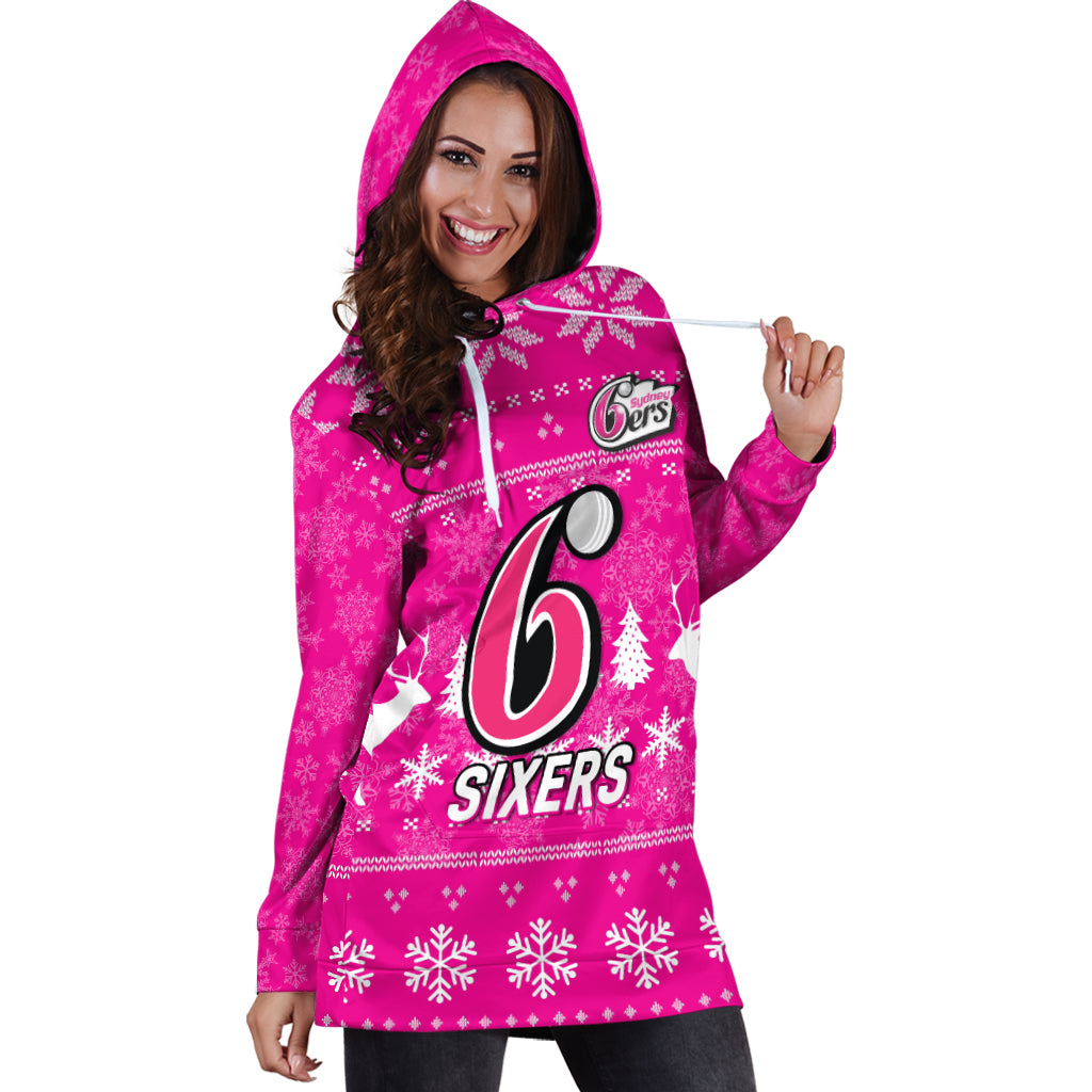 (Custom Personalised) Sydney Sixers Cricket Australian Christmas Ugly Style Hoodie Dress - - Vibe Hoodie Shop