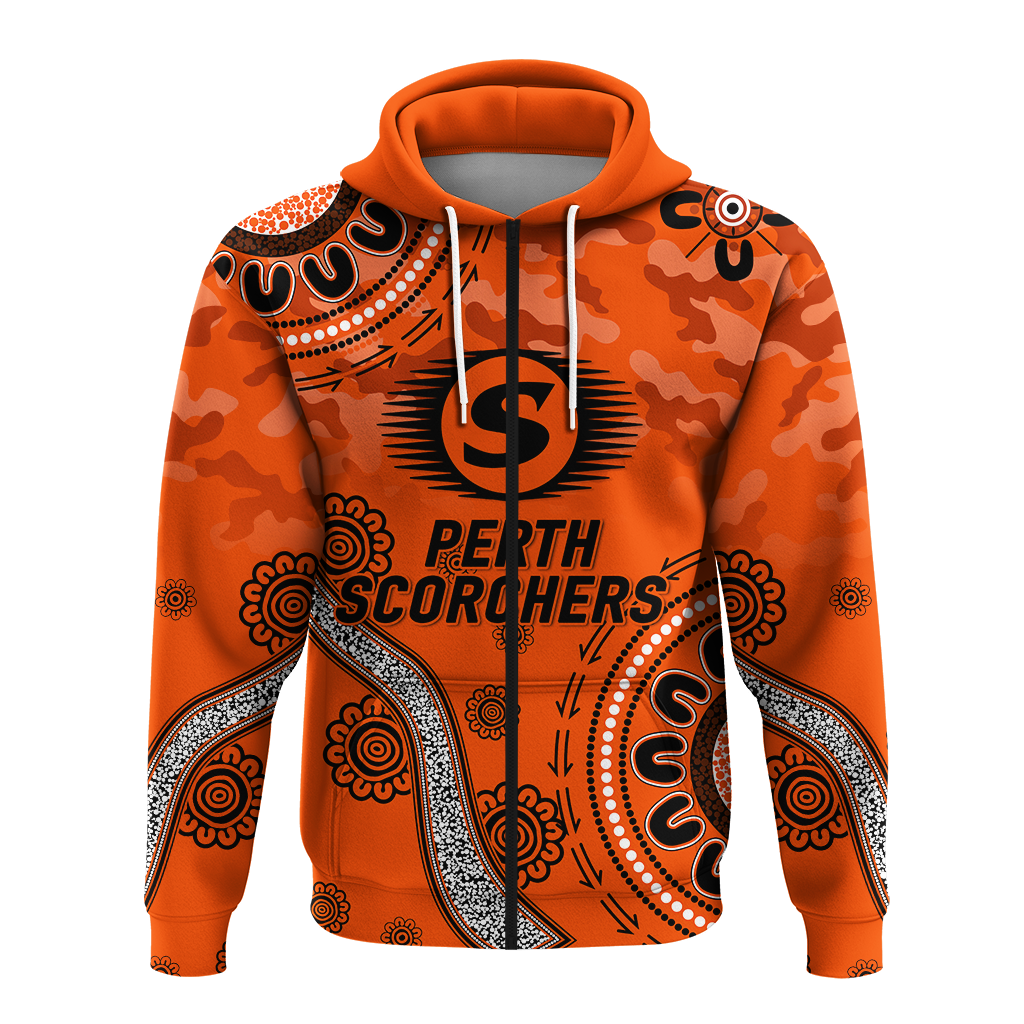 (Custom Personalised) Perth Scorchers ANZAC Day Aboriginal Hoodie - LT12 - Vibe Hoodie Shop