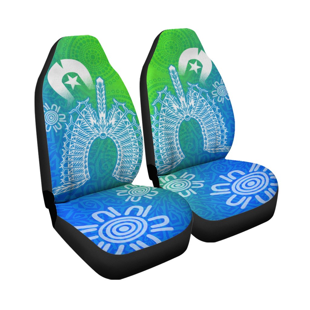 Torres Strait Islanders Car Seat Covers - Dhari Mask Ocean Style - Vibe Hoodie Shop