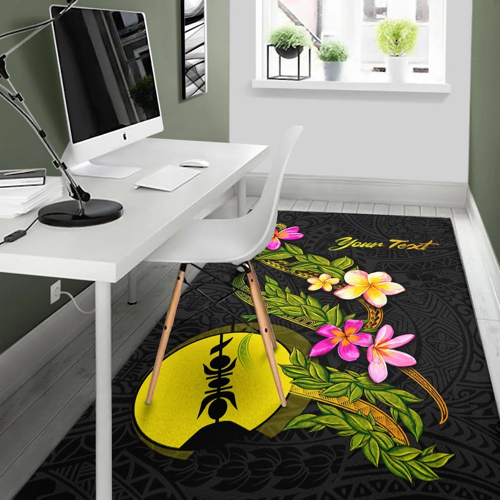 New Caledonia Polynesian Custom Personalised Area Rug - Plumeria Tribal - Vibe Hoodie Shop