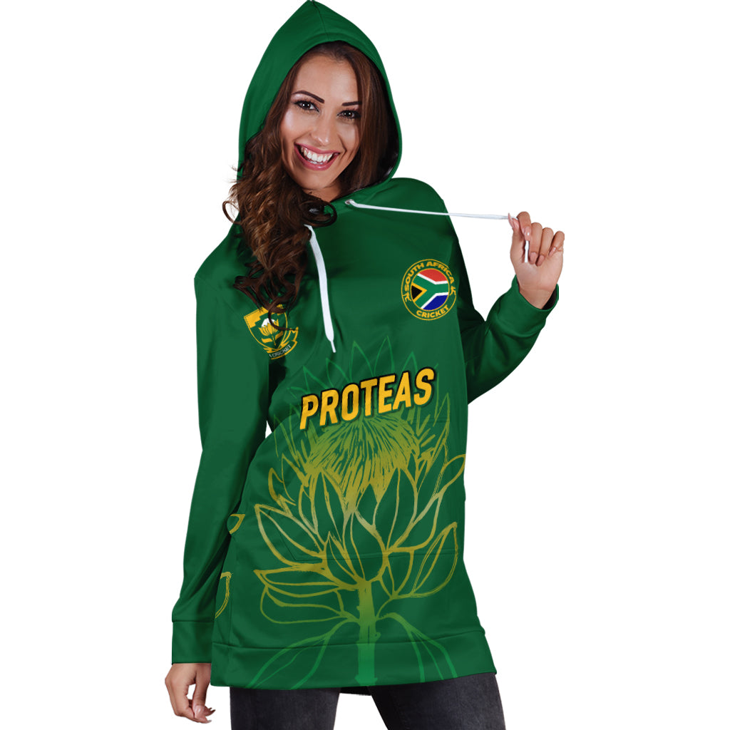 (Custom Personalised) South Africa Cricket Proteas Pride Hoodie Dress - - Vibe Hoodie Shop