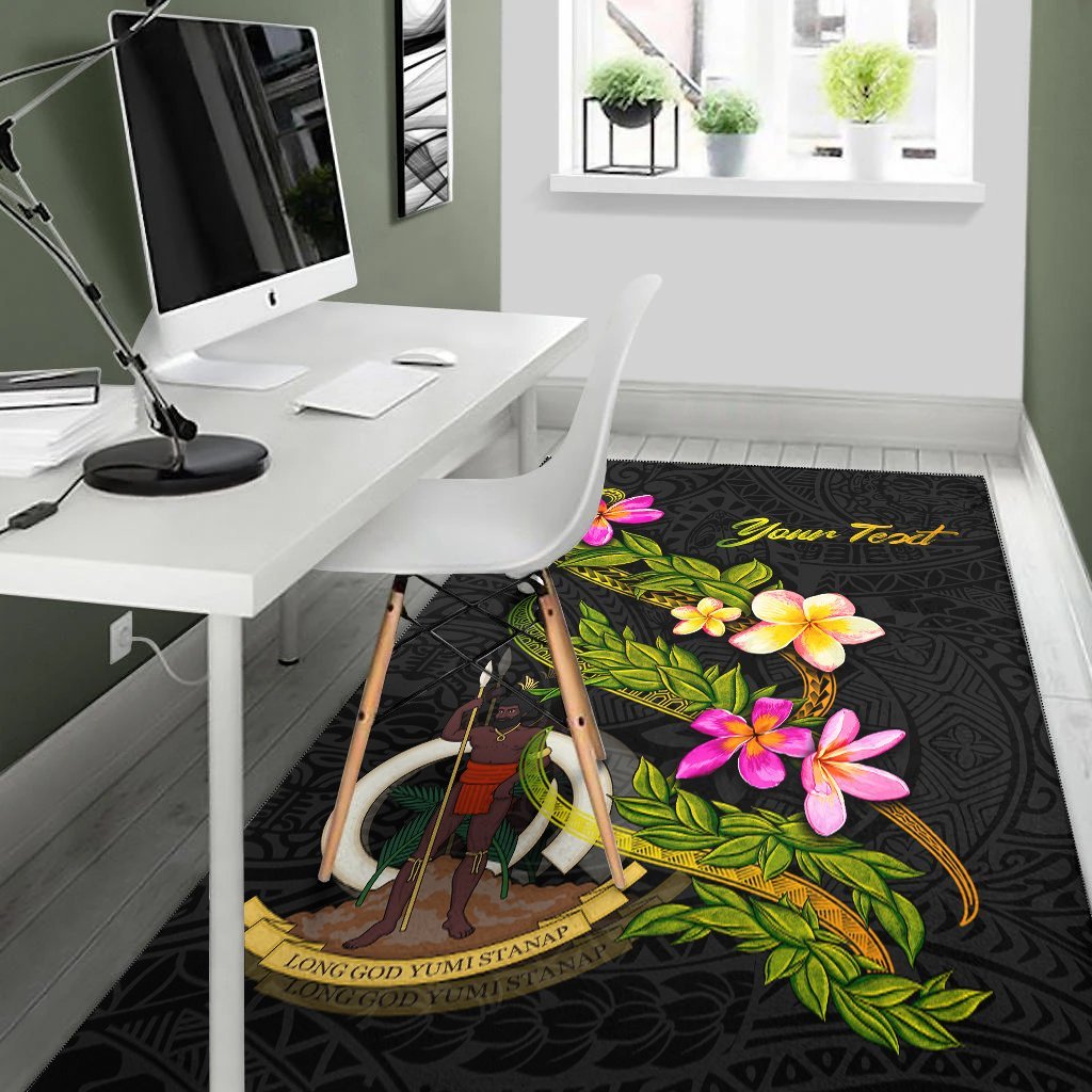 Vanuatu Polynesian Custom Personalised Area Rug - Plumeria Tribal - Vibe Hoodie Shop