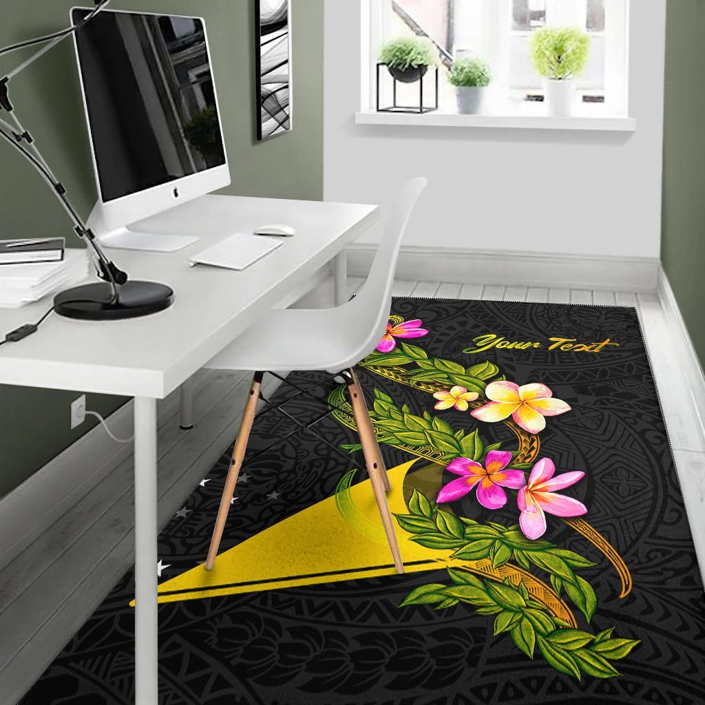 Tokelau Polynesian Custom Personalised Area Rug - Plumeria Tribal - Vibe Hoodie Shop
