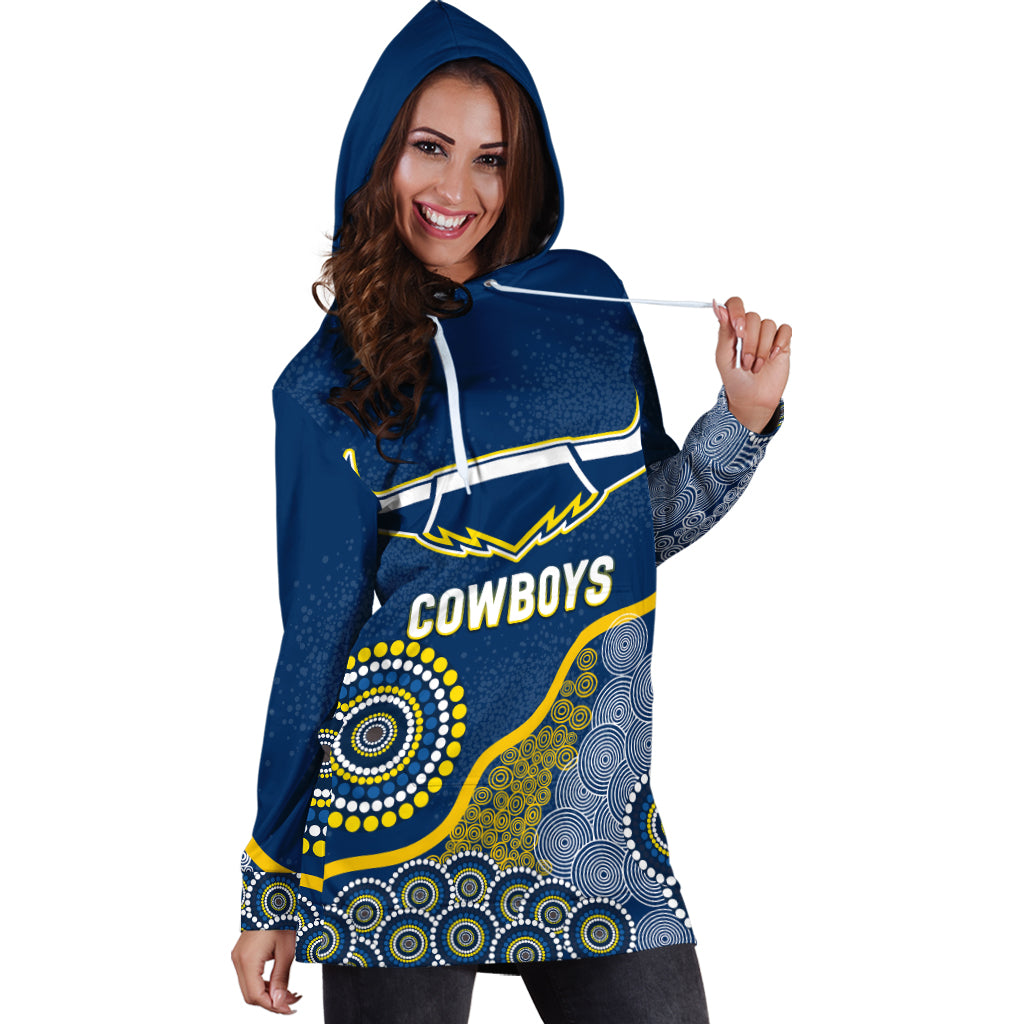 (Custom Personalised) Panthers Rugby 2022 Aboriginal Art Hoodie Dress - - Vibe Hoodie Shop