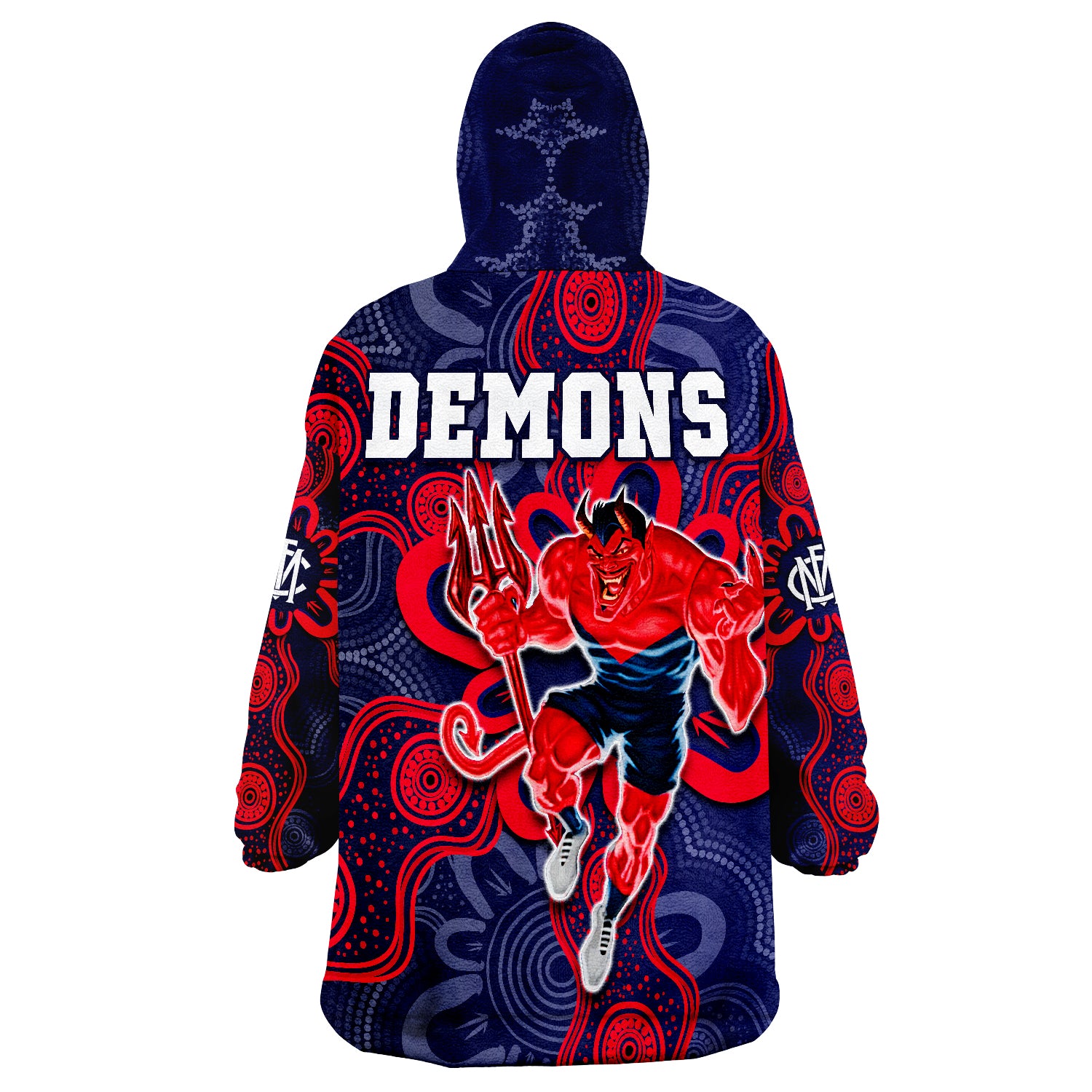 Demons Football 2022 Australian Aboriginal Dot Painting Wearable Blanket Hoodie - Vibe Hoodie Shop