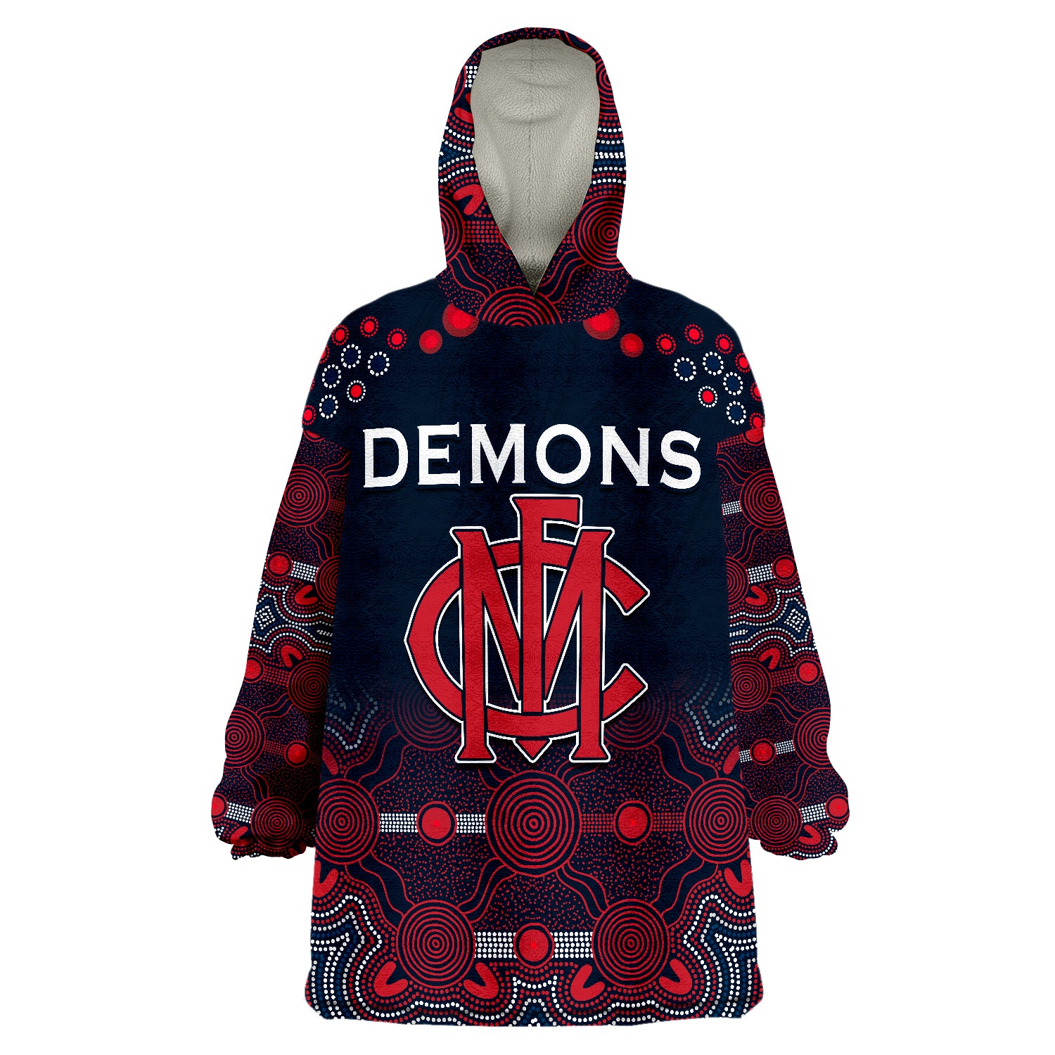 Demons Indigenous Premiers 2022 Champion Wearable Blanket Hoodie - Vibe Hoodie Shop