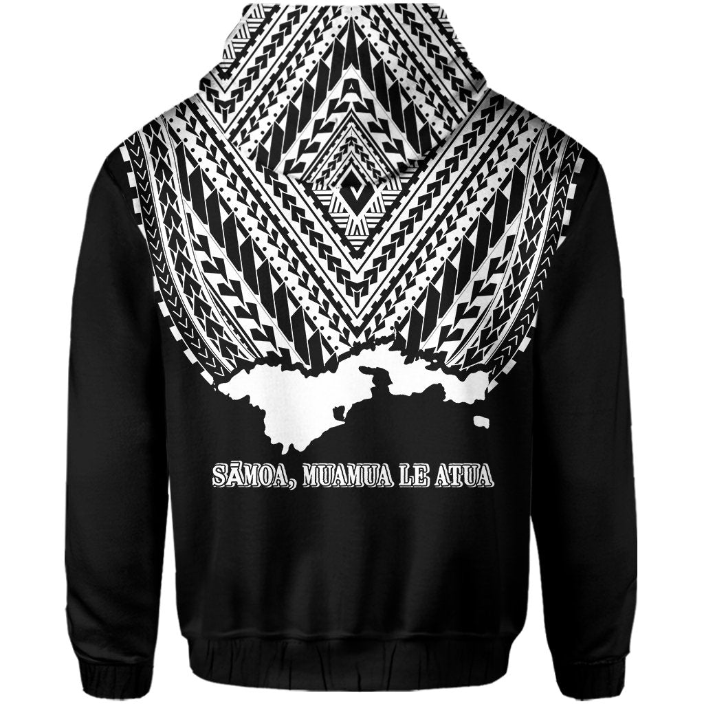 American Samoa Coat Of Arms Polynesian Zipper Hoodie - One Side Style Black - - Vibe Hoodie Shop