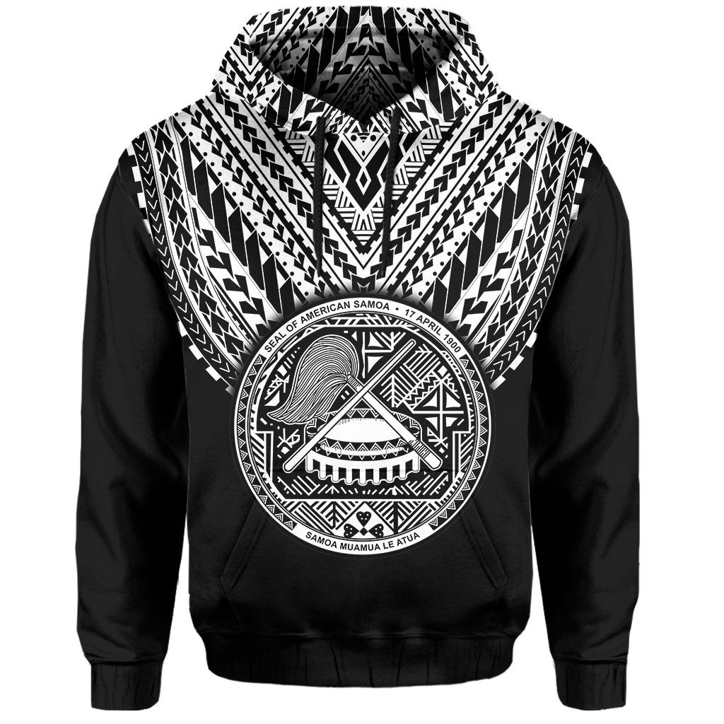 American Samoa Coat Of Arms Polynesian Hoodie - One Side Style Black - - Vibe Hoodie Shop