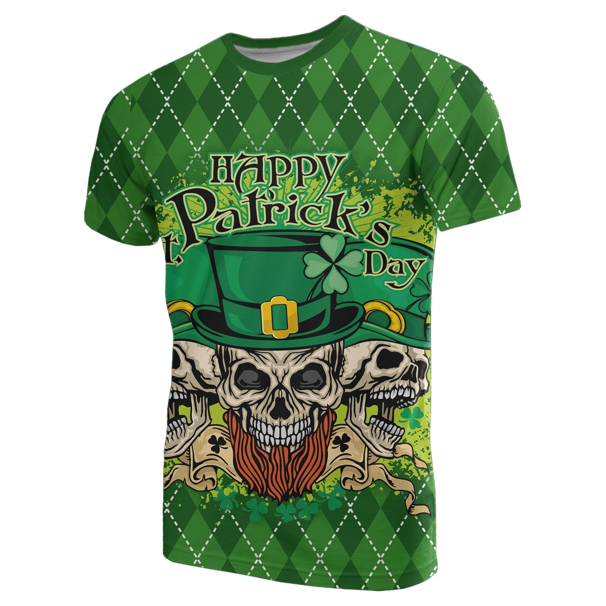 Ireland T shirt Happy Skull St. Patrick's Day - Vibe Hoodie Shop