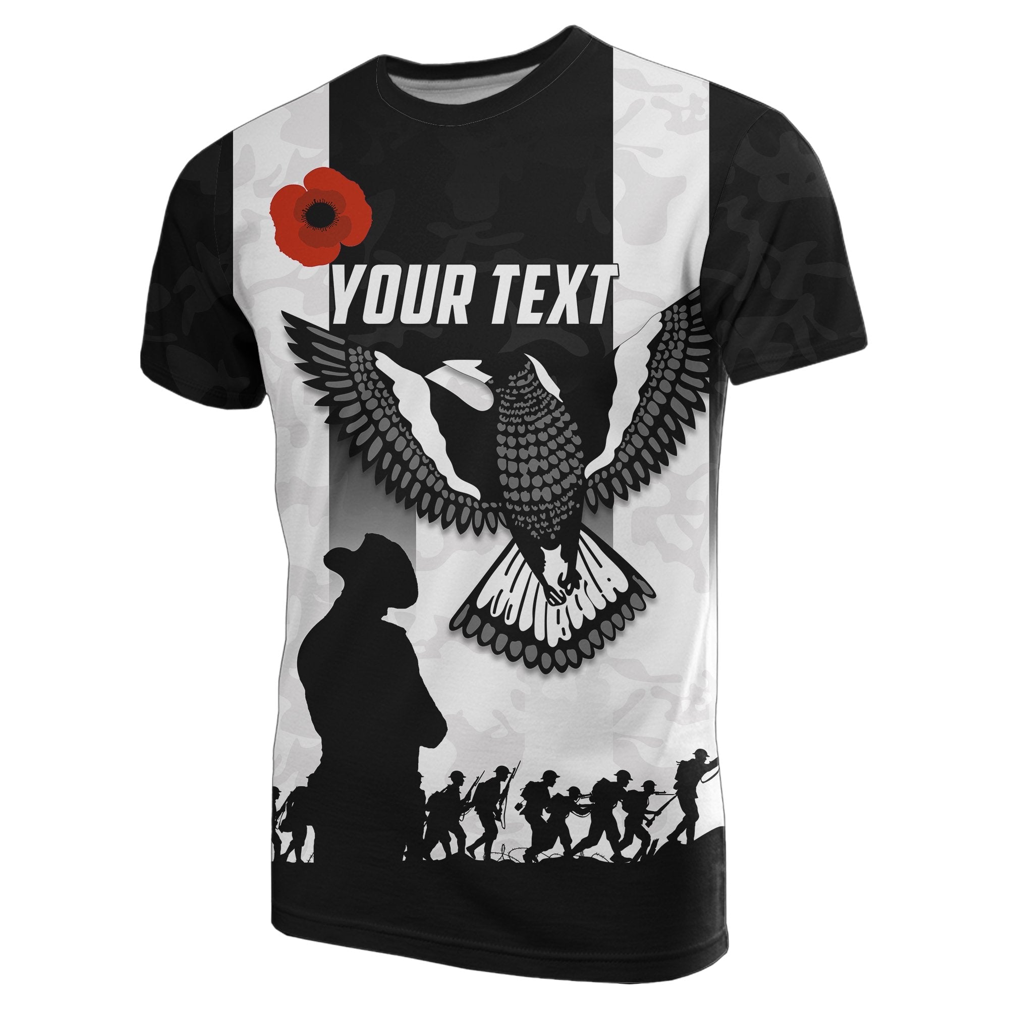 (Custom Personalised) Magpies ANZAC Day T shirt - Vibe Hoodie Shop