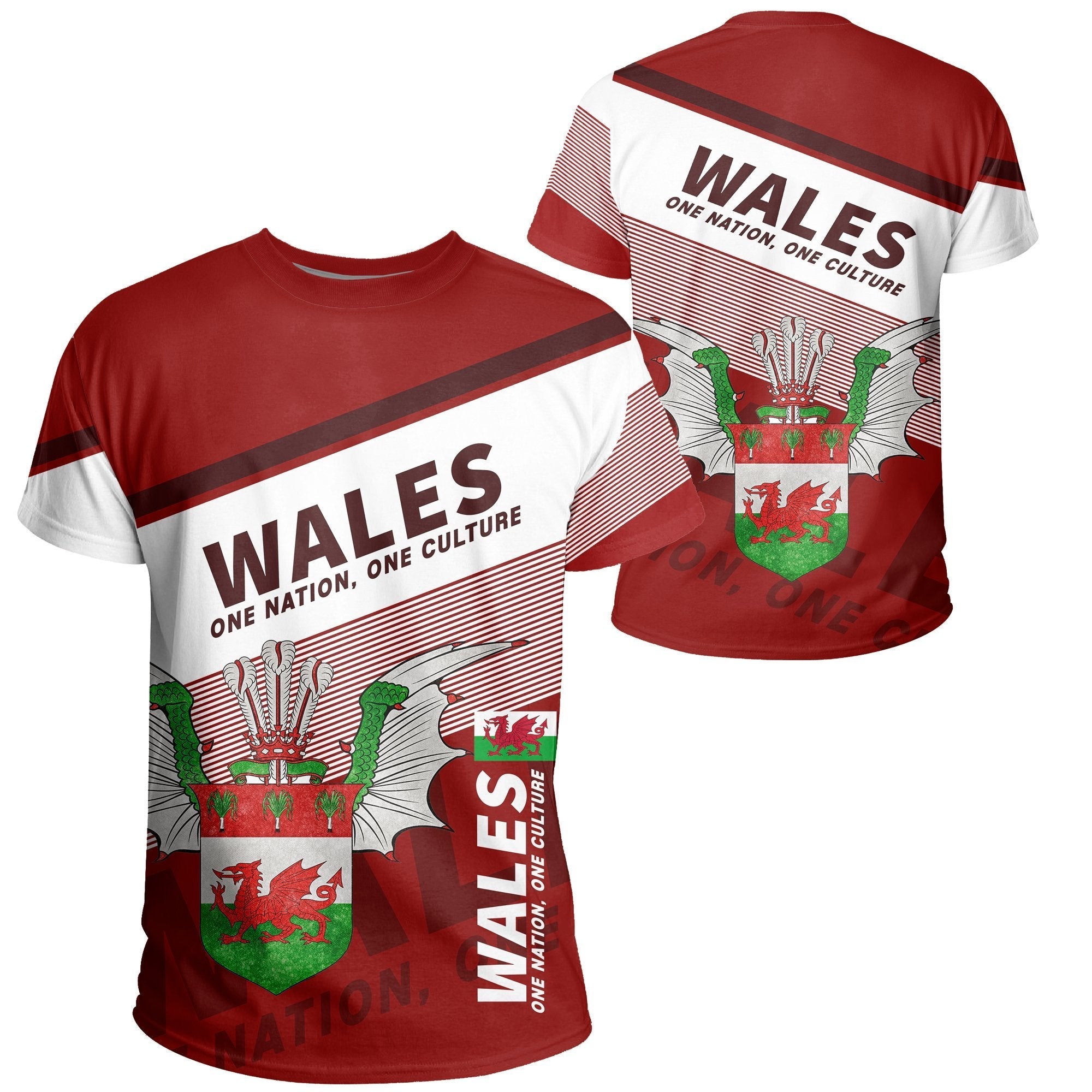 Wales T shirt Flag Motto Red - Limited Style - Vibe Hoodie Shop