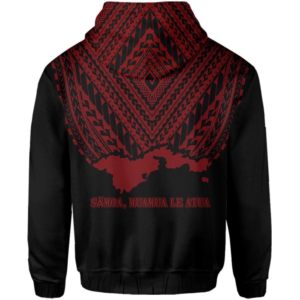 American Samoa Coat Of Arms Polynesian Hoodie - One Side Style Red - Vibe Hoodie Shop