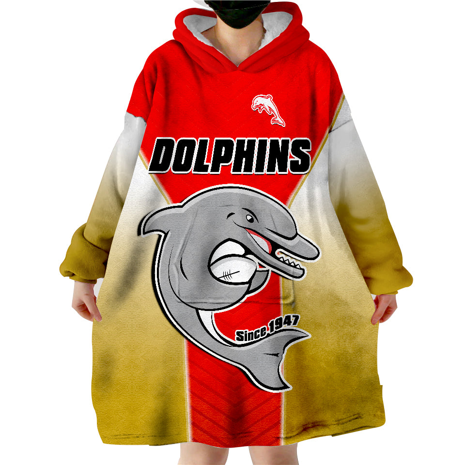 Dolphins Rugby Since 1947 Dynamic Version Wearable Blanket Hoodie - Vibe Hoodie Shop