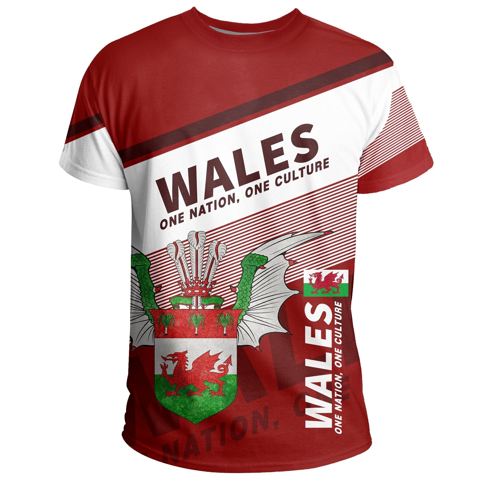 Wales T shirt Flag Motto Red - Limited Style - Vibe Hoodie Shop