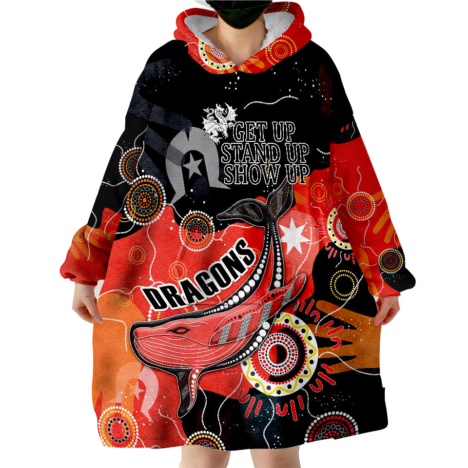 Dragons Rugby NAIDOC Week 2022 - Aboriginal Style Wearable Blanket Hoodie - Vibe Hoodie Shop