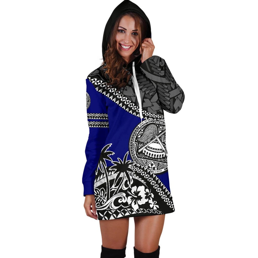 American Samoa Hoodie Dress Fall In The Wave - Vibe Hoodie Shop