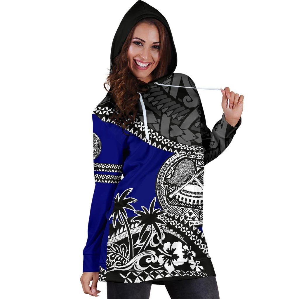 American Samoa Hoodie Dress Fall In The Wave - Vibe Hoodie Shop