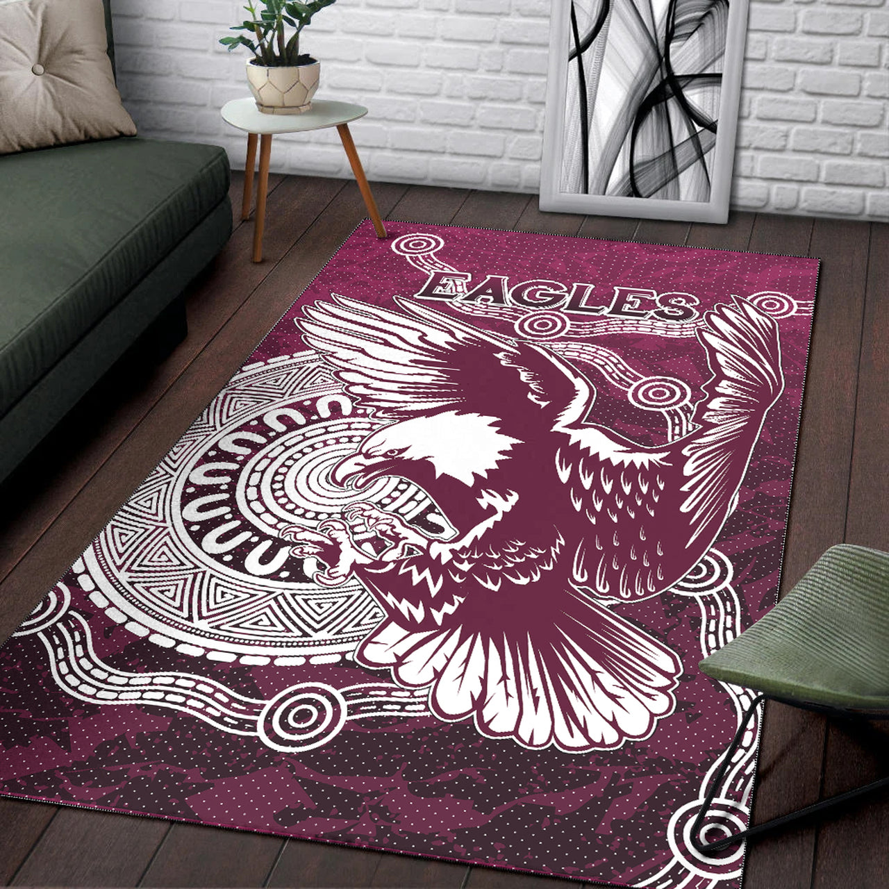 Sea Eagles Rugby Area Rug - Custom Super Eagles Area Rug RLT13 - Vibe Hoodie Shop