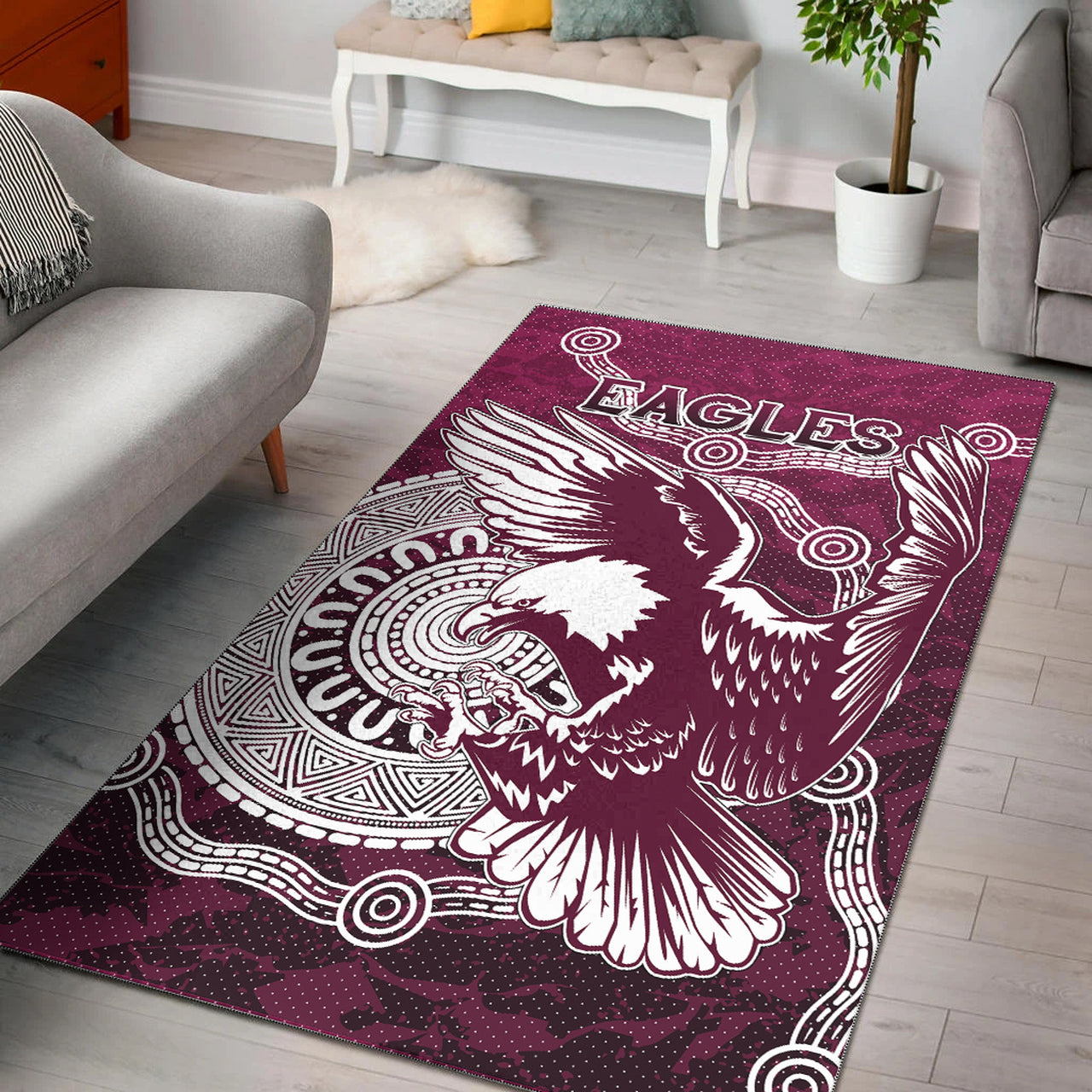 Sea Eagles Rugby Area Rug - Custom Super Eagles Area Rug RLT13 - Vibe Hoodie Shop