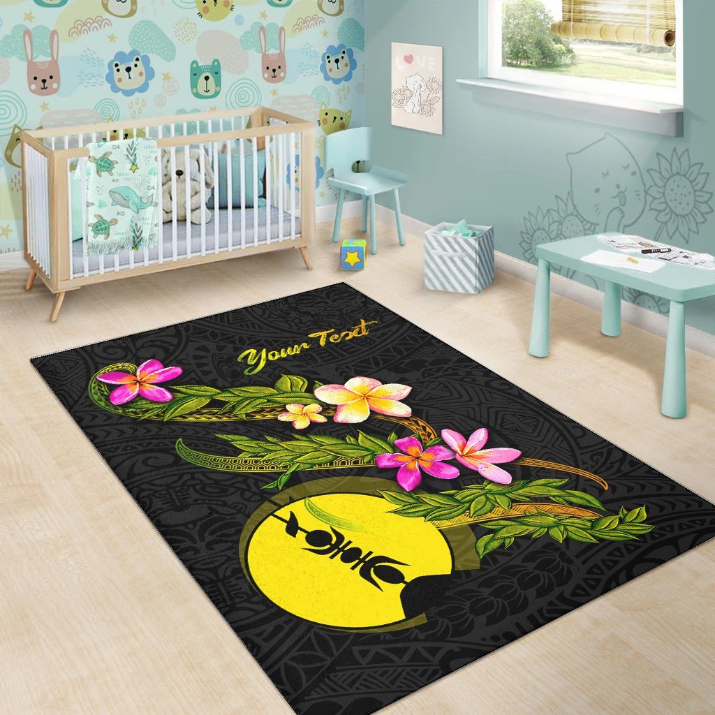 New Caledonia Polynesian Custom Personalised Area Rug - Plumeria Tribal - Vibe Hoodie Shop