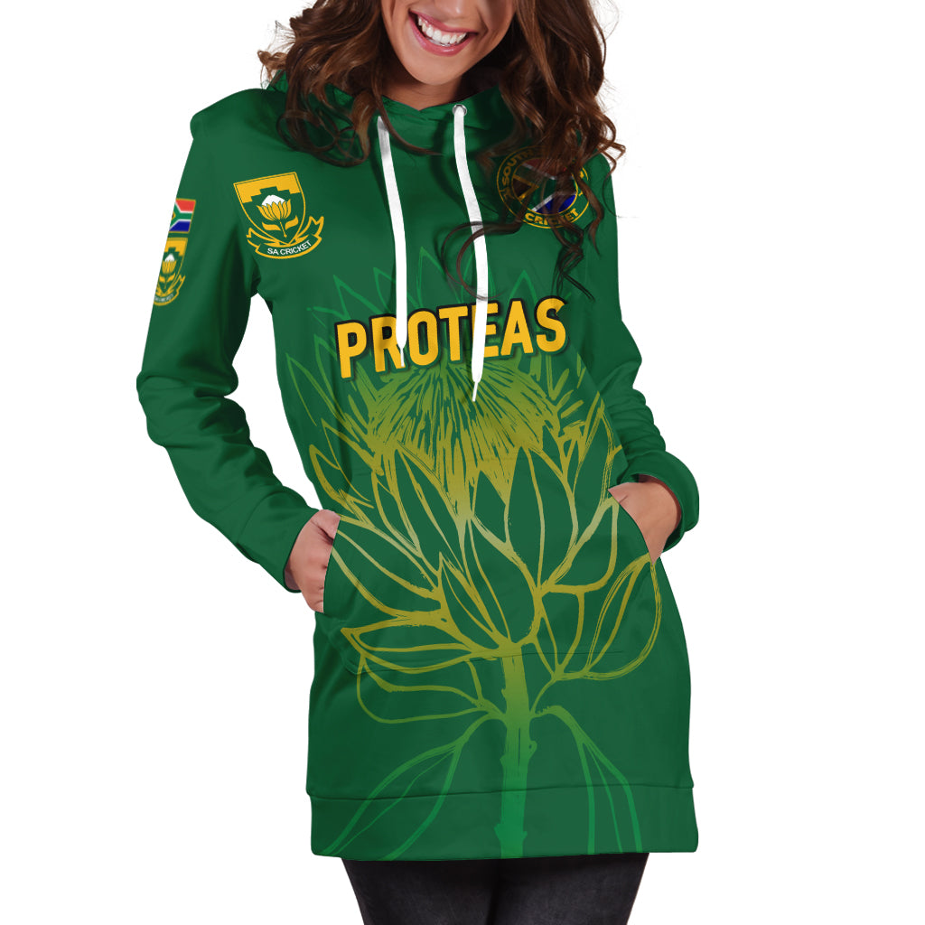 (Custom Personalised) South Africa Cricket Proteas Pride Hoodie Dress - - Vibe Hoodie Shop