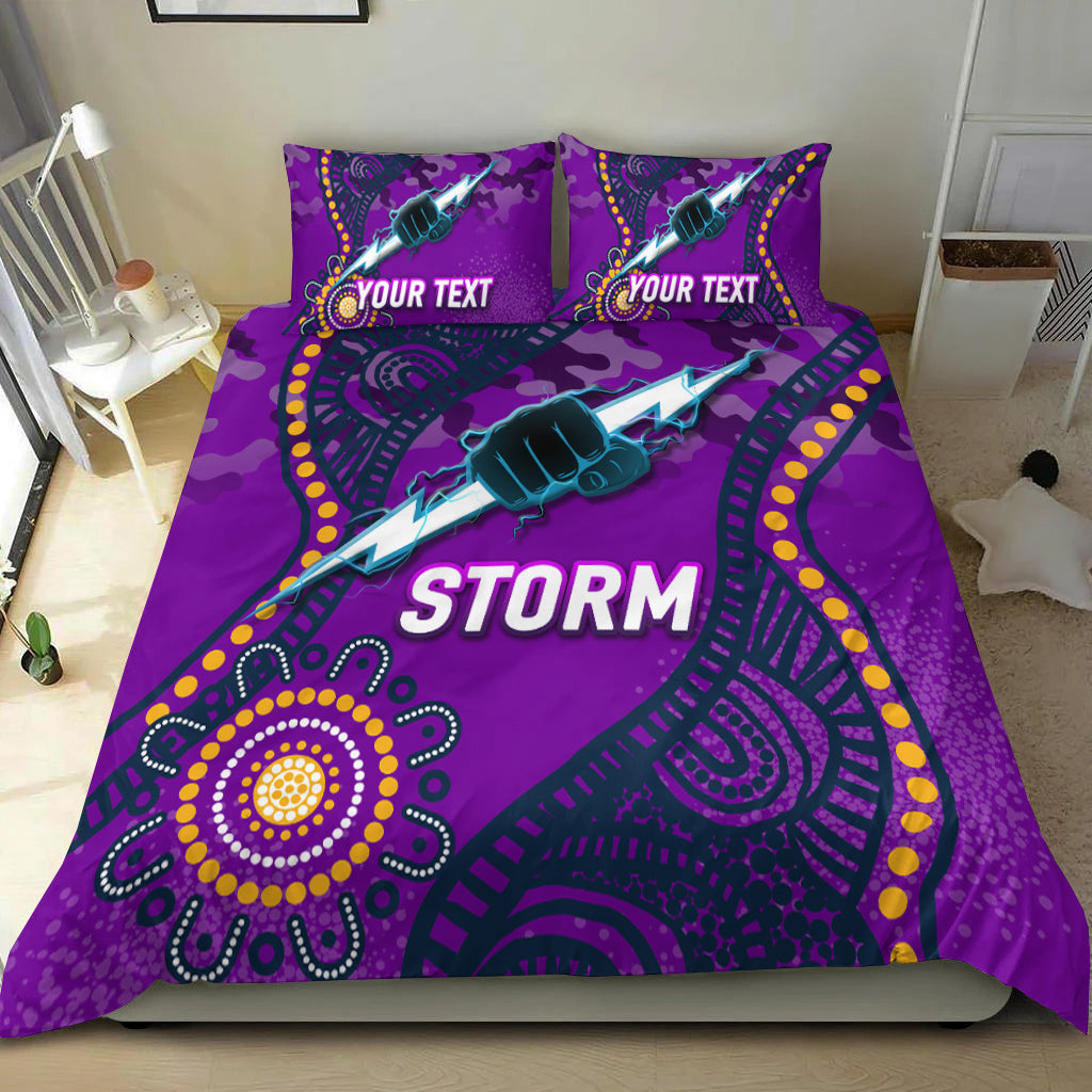 (Custom Personalised) Storm Rugby ANZAC Day Camouflage Indigenous Art Bedding Set - - Vibe Hoodie Shop