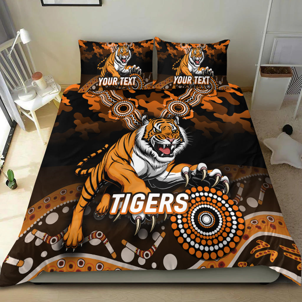 (Custom Personalised) Tigers Rugby ANZAC Day Camouflage Indigenous Art Bedding Set - - Vibe Hoodie Shop