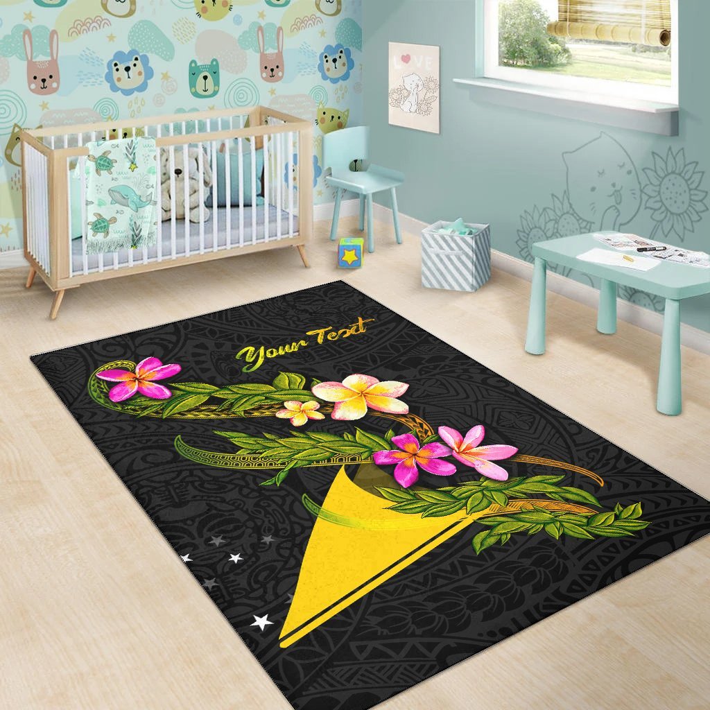 Tokelau Polynesian Custom Personalised Area Rug - Plumeria Tribal - Vibe Hoodie Shop