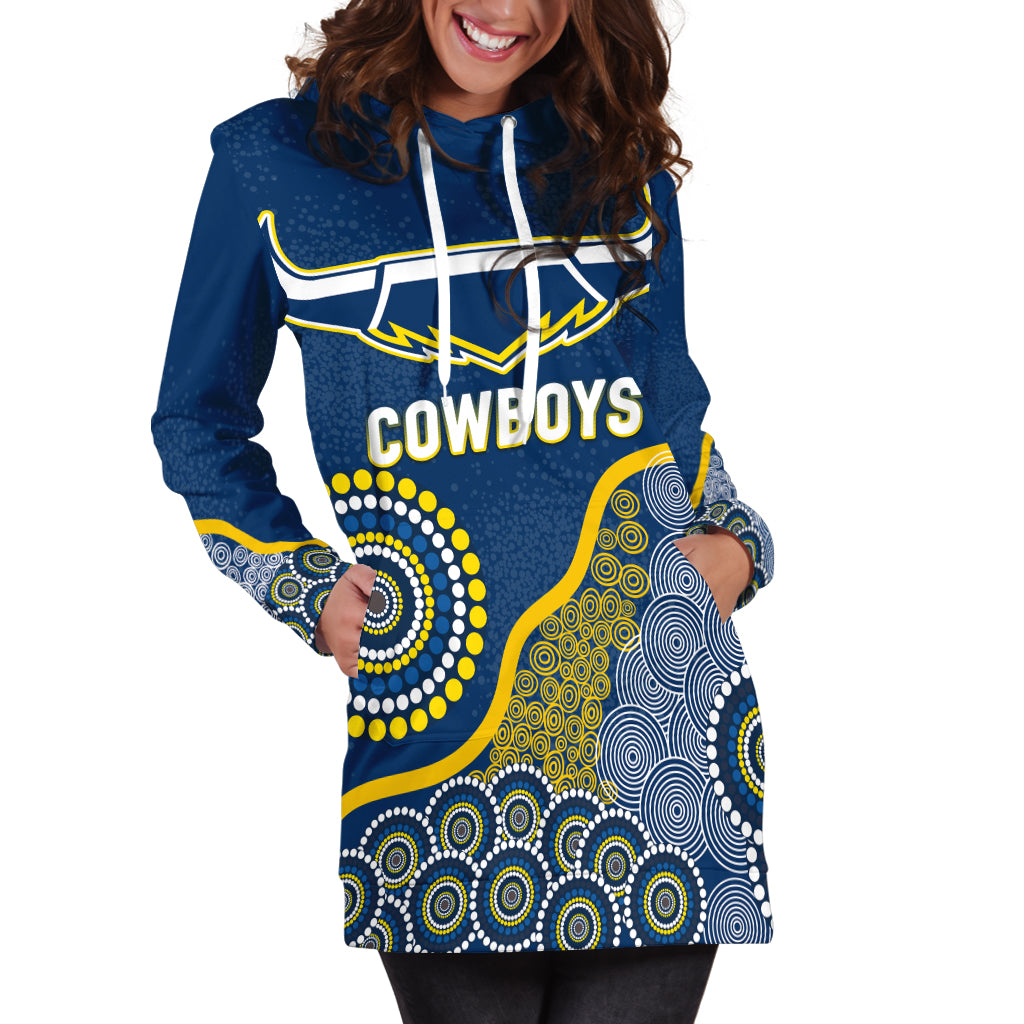 (Custom Personalised) Panthers Rugby 2022 Aboriginal Art Hoodie Dress - - Vibe Hoodie Shop