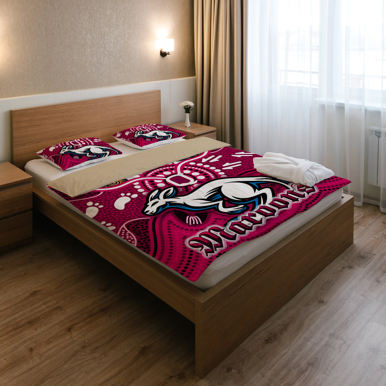 Maroons Rugby Aboriginal Custom Bedding Set - The Cane Toads With Indigenous Koala RLT13 - Vibe Hoodie Shop