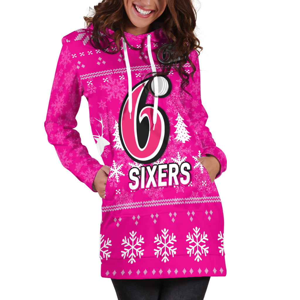 (Custom Personalised) Sydney Sixers Cricket Australian Christmas Ugly Style Hoodie Dress - - Vibe Hoodie Shop