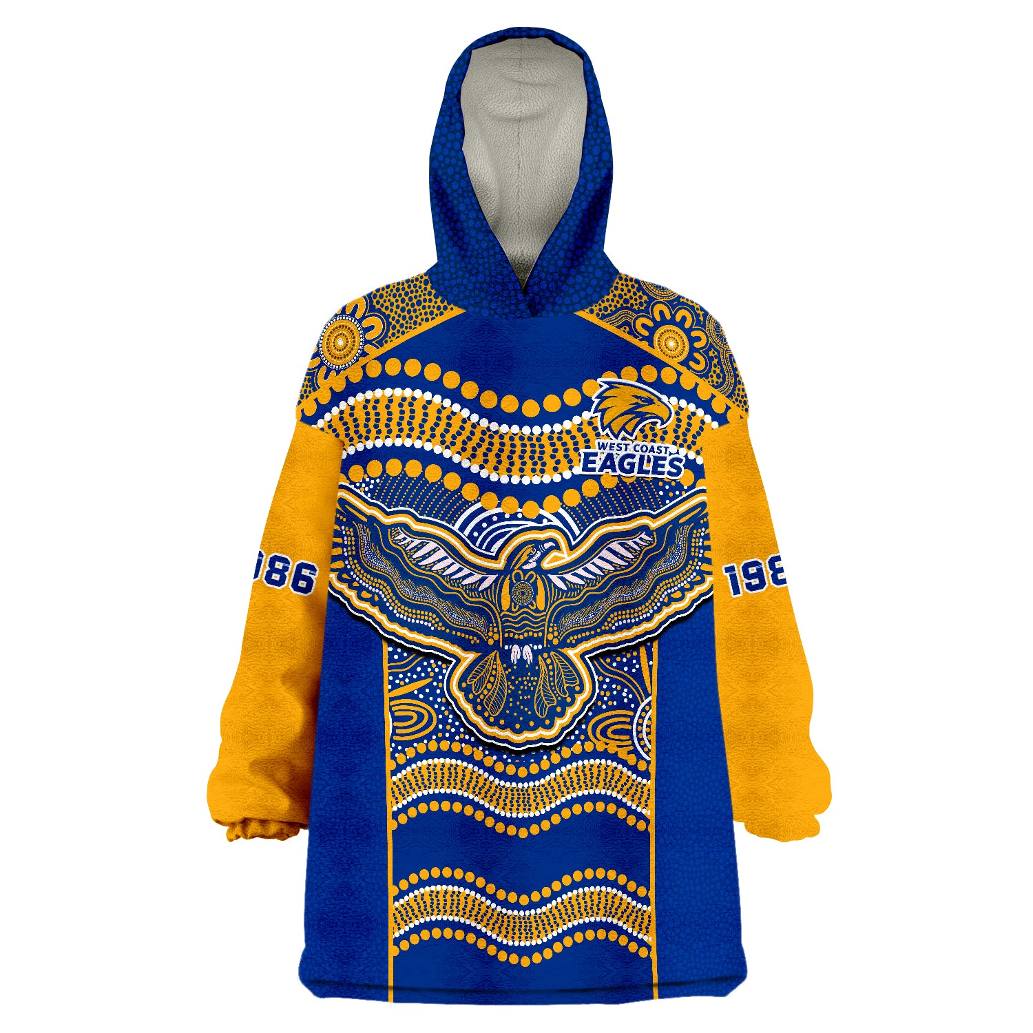 Eagles Football West Coast 1986 Aboriginal Sporty Style Wearable Blanket Hoodie - Vibe Hoodie Shop