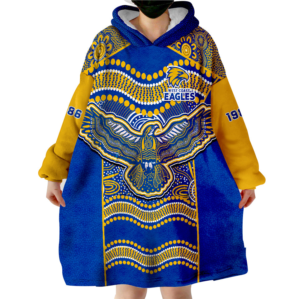 Eagles Football West Coast 1986 Aboriginal Sporty Style Wearable Blanket Hoodie - Vibe Hoodie Shop