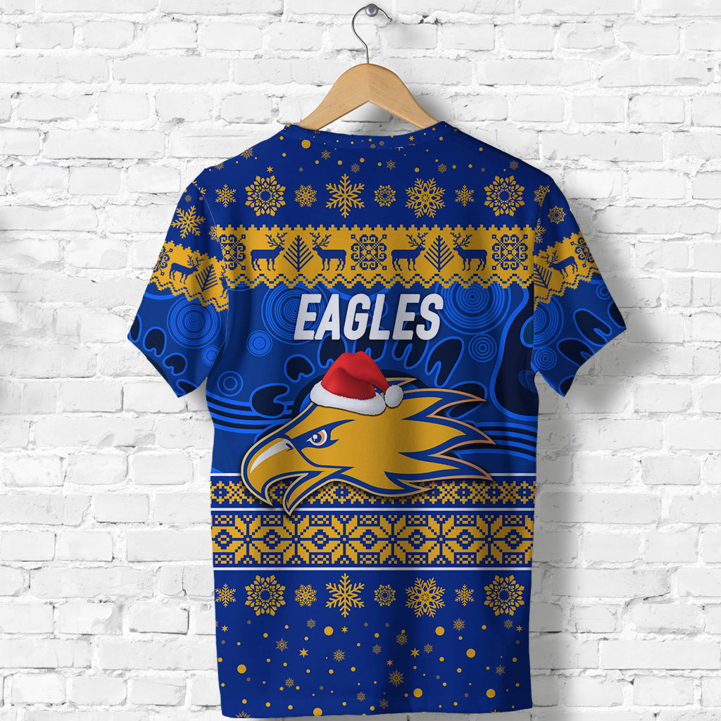 West Coast Eagles T shirt Christmas Simple Style - Blue - Vibe Hoodie Shop