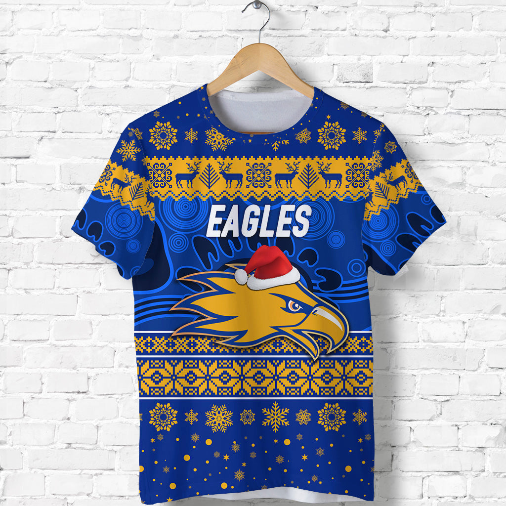 West Coast Eagles T shirt Christmas Simple Style - Blue - Vibe Hoodie Shop