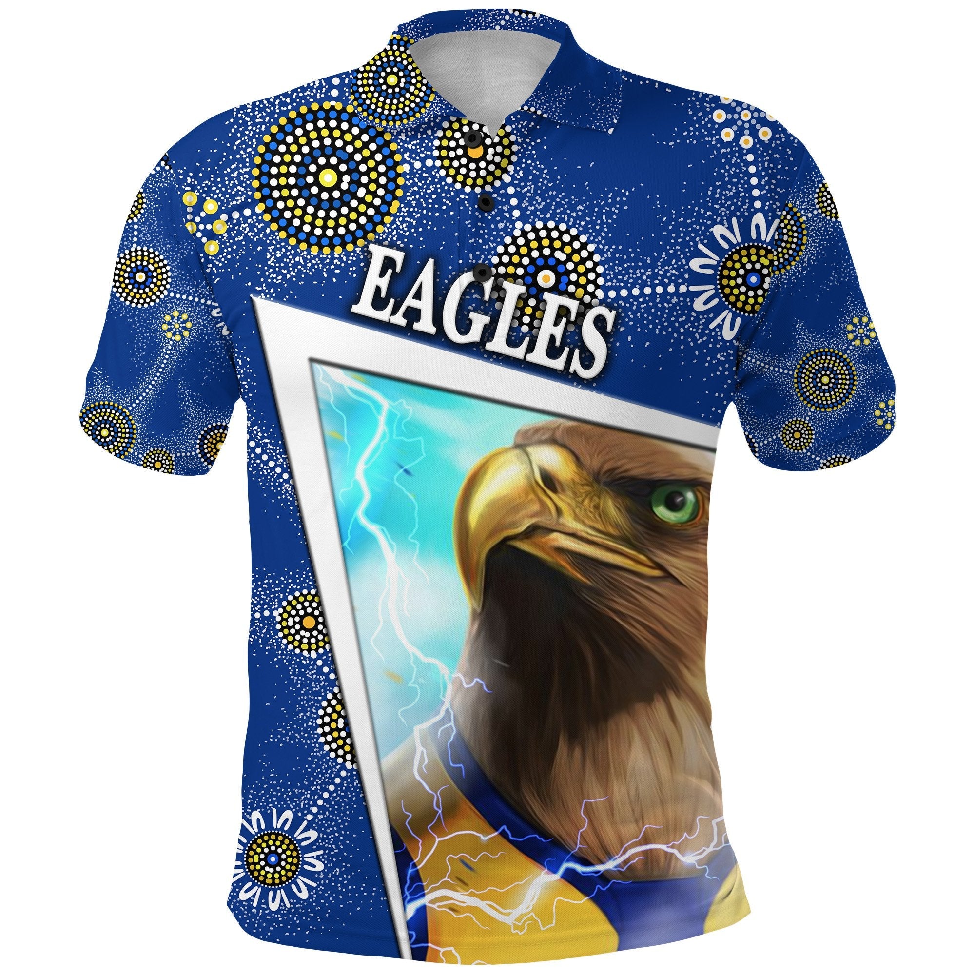 (Custom Personalised) Eagles Indigenous Polo Shirt West Coast Limited Edition, Custom Text And Number - Vibe Hoodie Shop