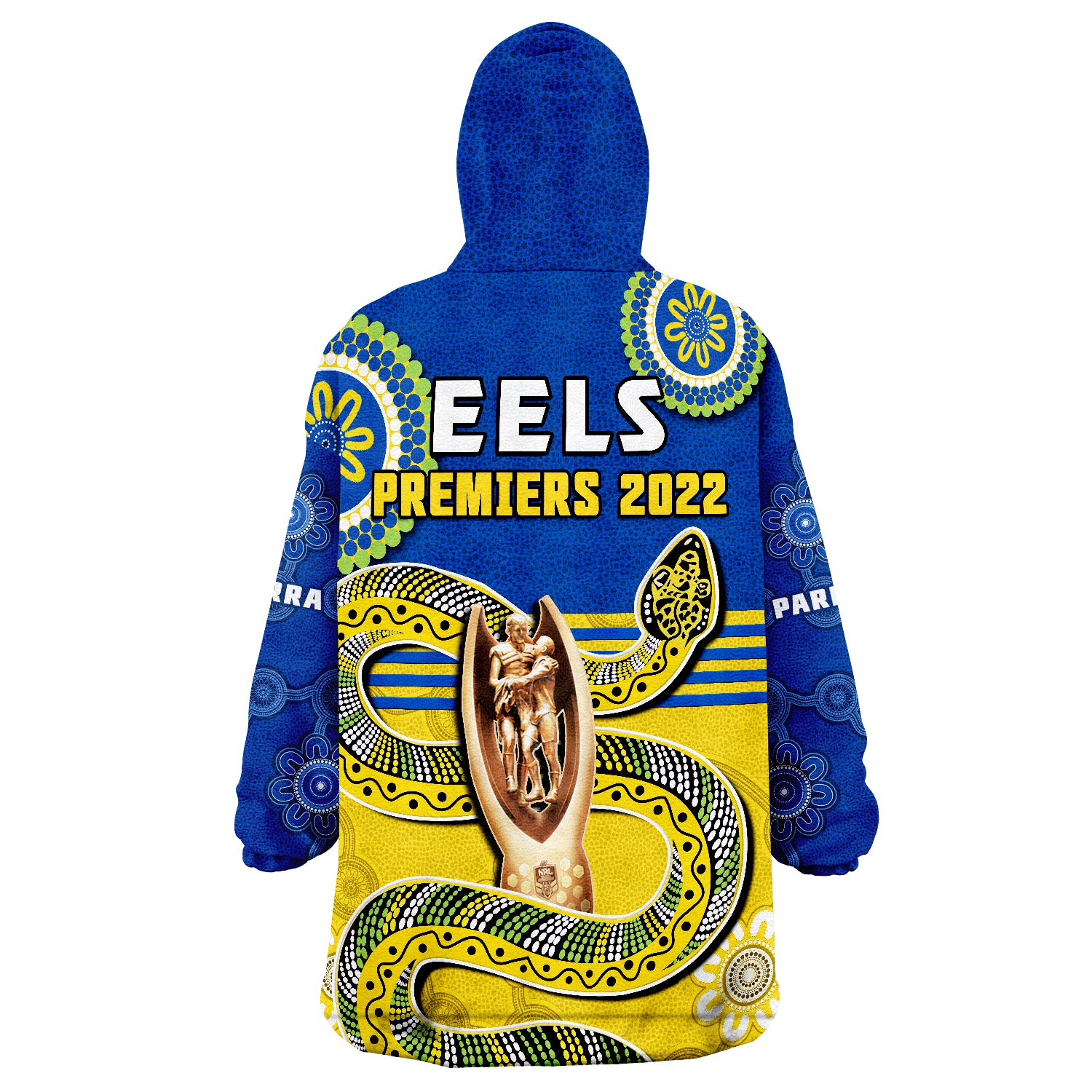 Eels Rugby Parra 2022 Indigenous Proud Premiers Wearable Blanket Hoodie - Vibe Hoodie Shop