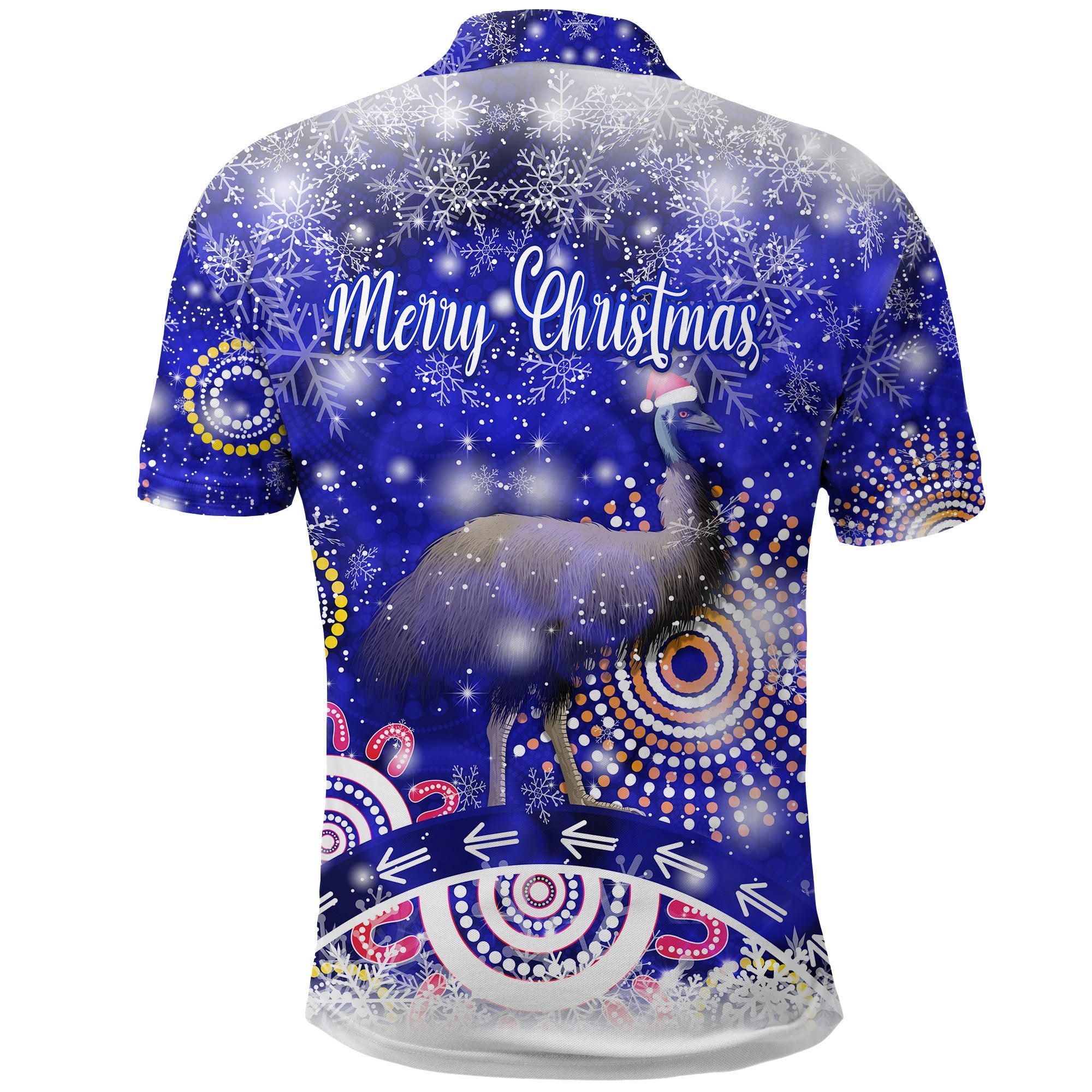 Australia Emu Christmas Polo Shirt Original Style - Blue - Vibe Hoodie Shop