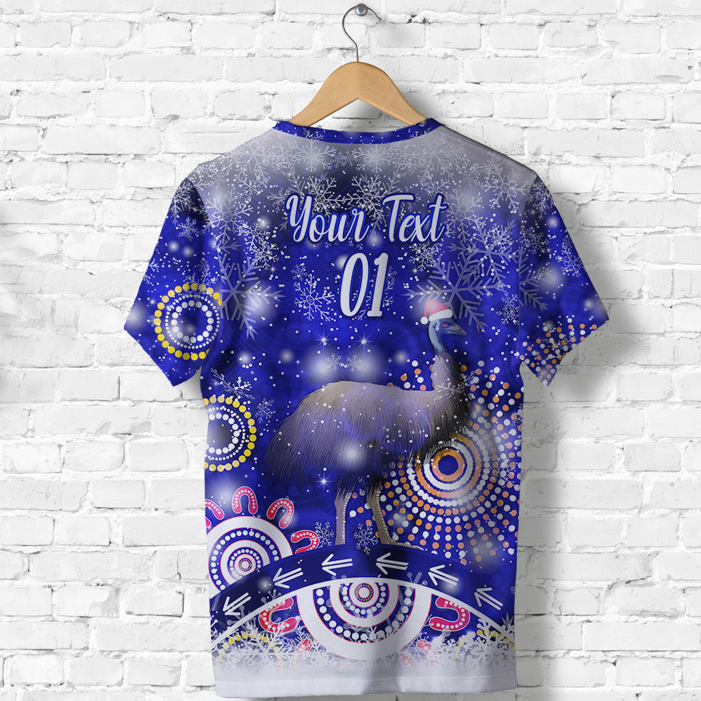 (Custom Personalised) Australia Emu Christmas T shirt Original Style - Blue - Vibe Hoodie Shop