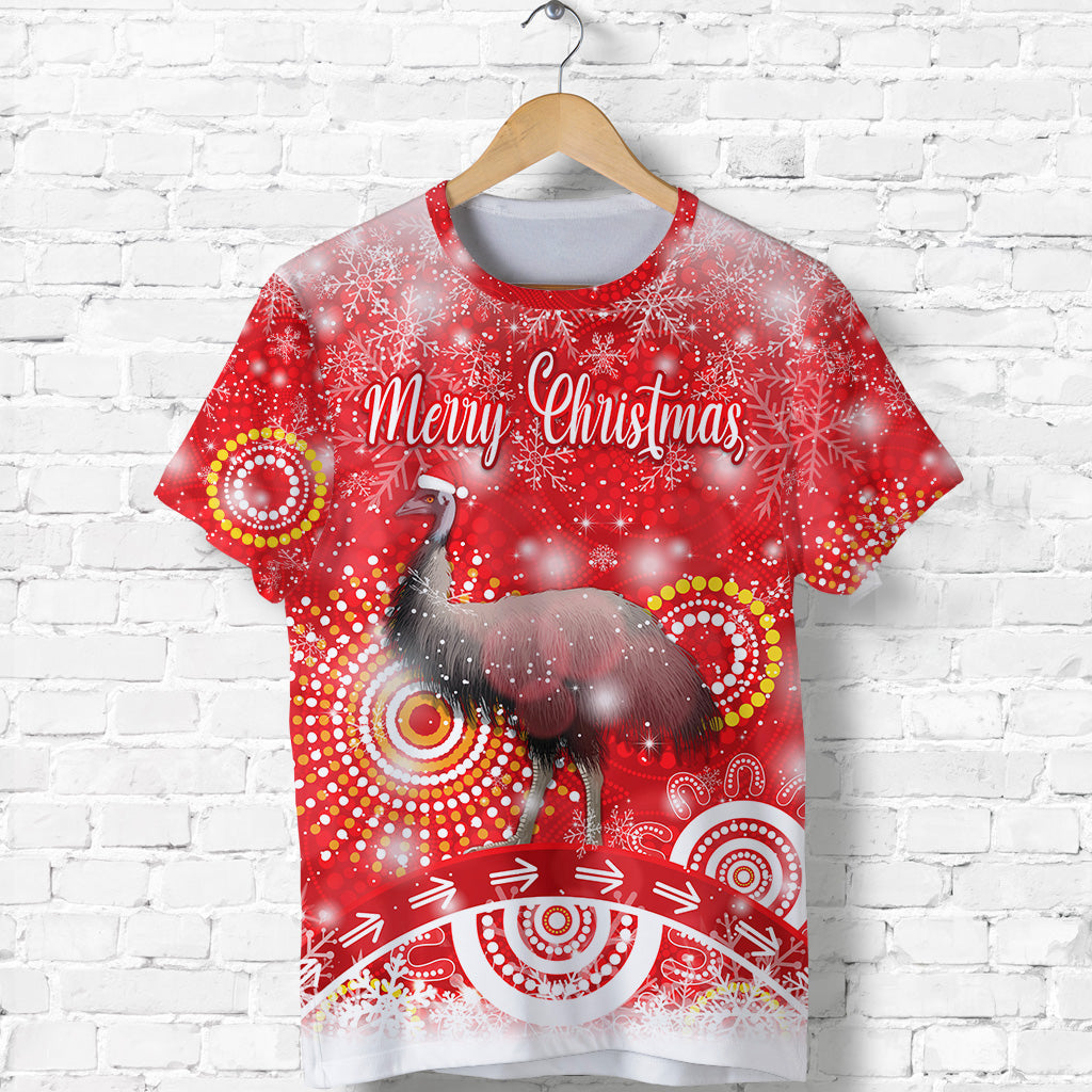 (Custom Personalised) Australian Emu Christmas T shirt Original Style - Red - Vibe Hoodie Shop