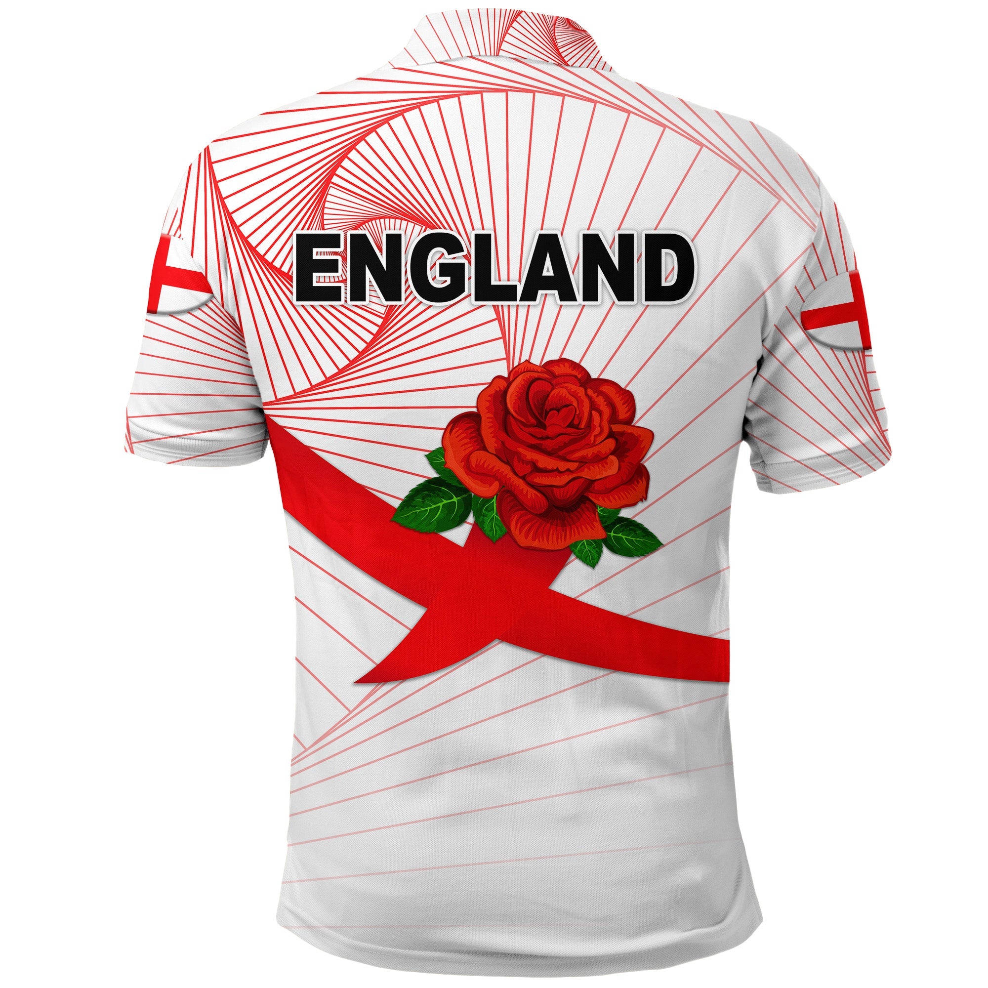 England Rugby Polo Shirt Rose Simple Style - White - Vibe Hoodie Shop