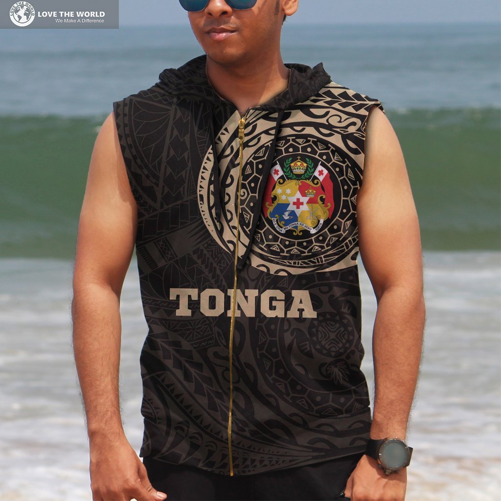 Tonga In My Heart Zipper Sleeveless Hoodie - Vibe Hoodie Shop