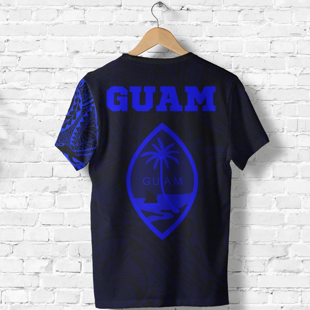 Guam In My Heart - Tattoo Style T shirt Blue - Vibe Hoodie Shop