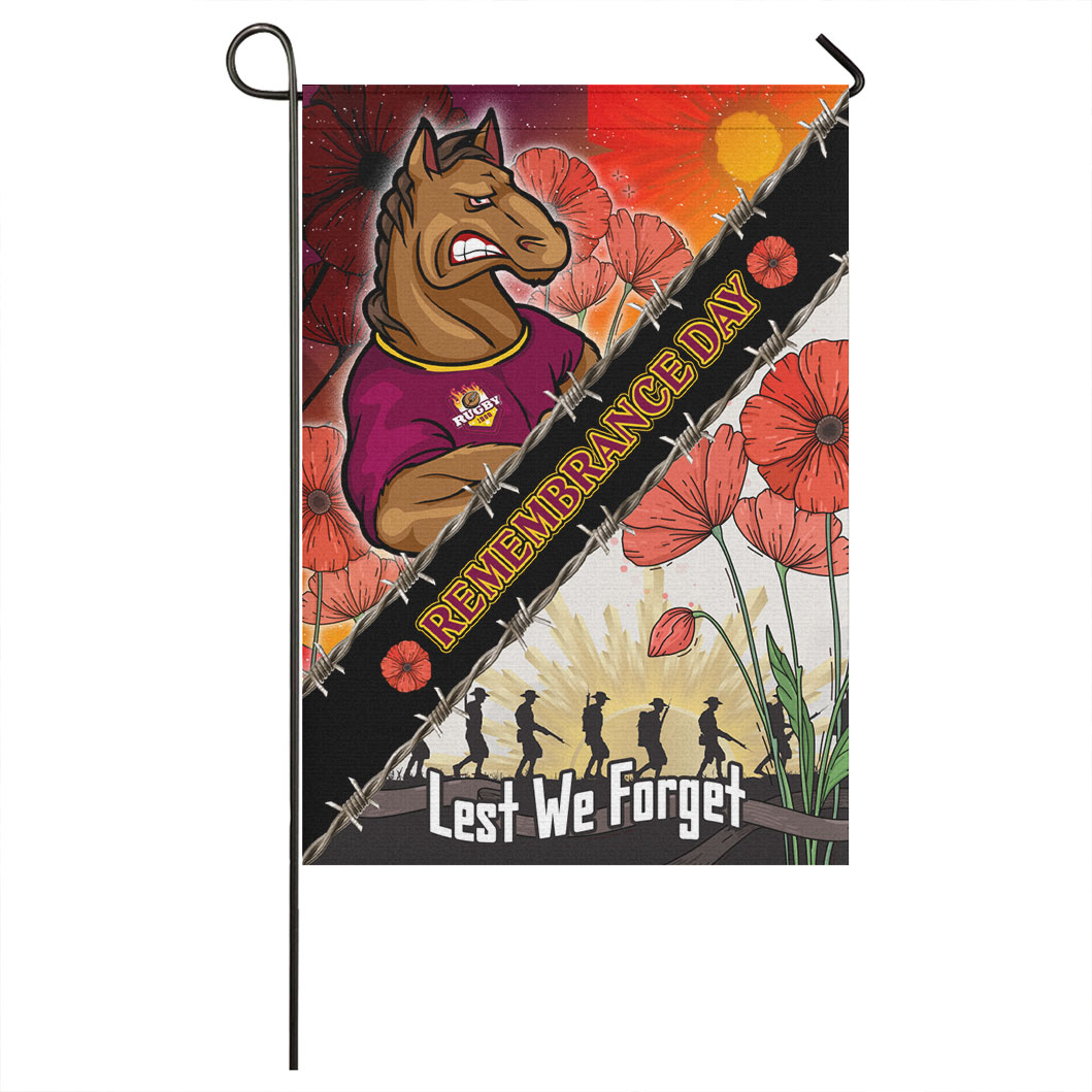 Broncos Rugby Flag - Remembrance Day LEST WE FORGET Flag - Vibe Hoodie Shop