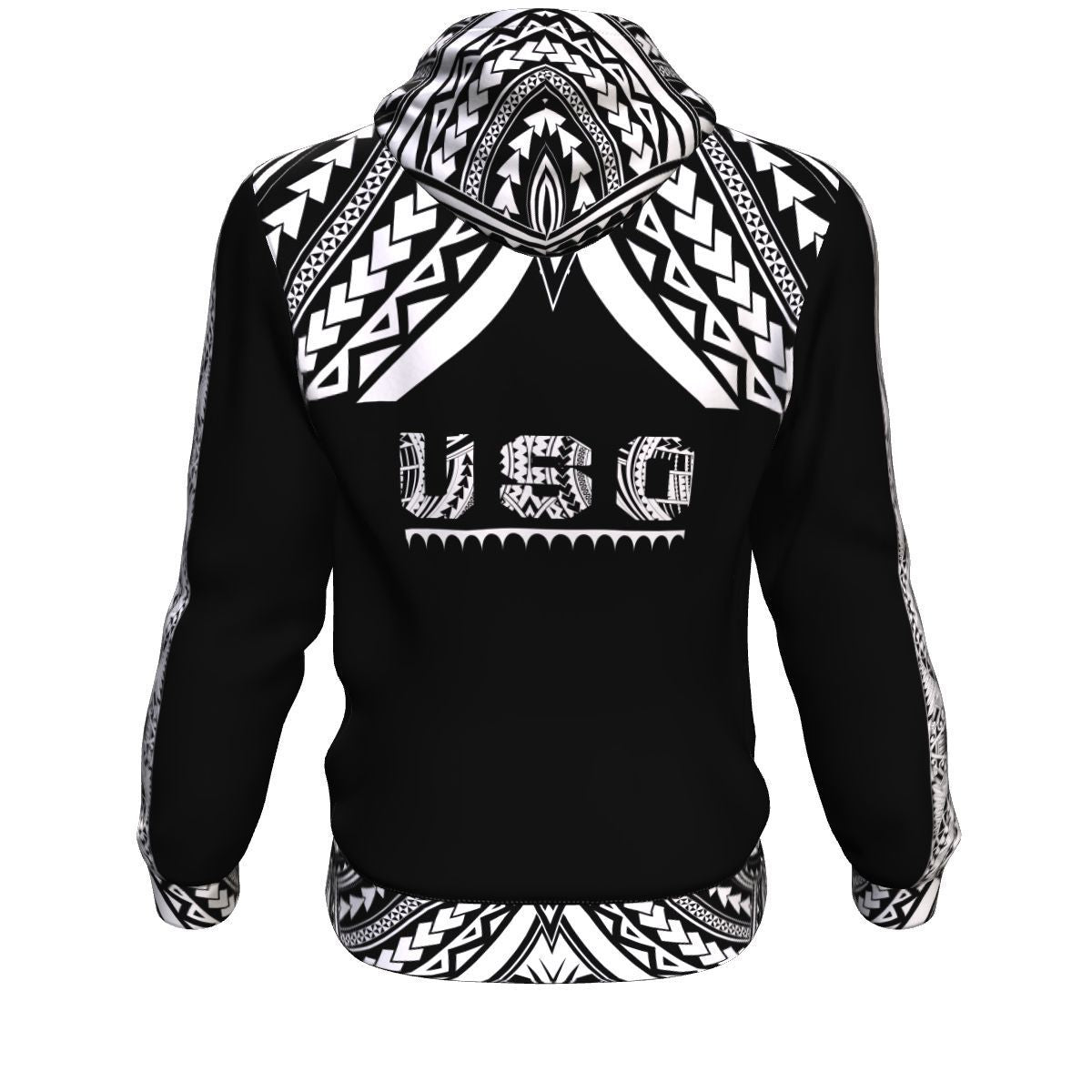 Seal Of American Samoa All Over Hoodie Black - Vibe Hoodie Shop