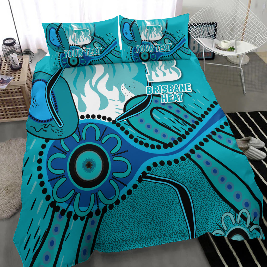 (Custom Personalised) Brisbane Heat Aboriginal Cricket 2022 Bedding Set - - Vibe Hoodie Shop