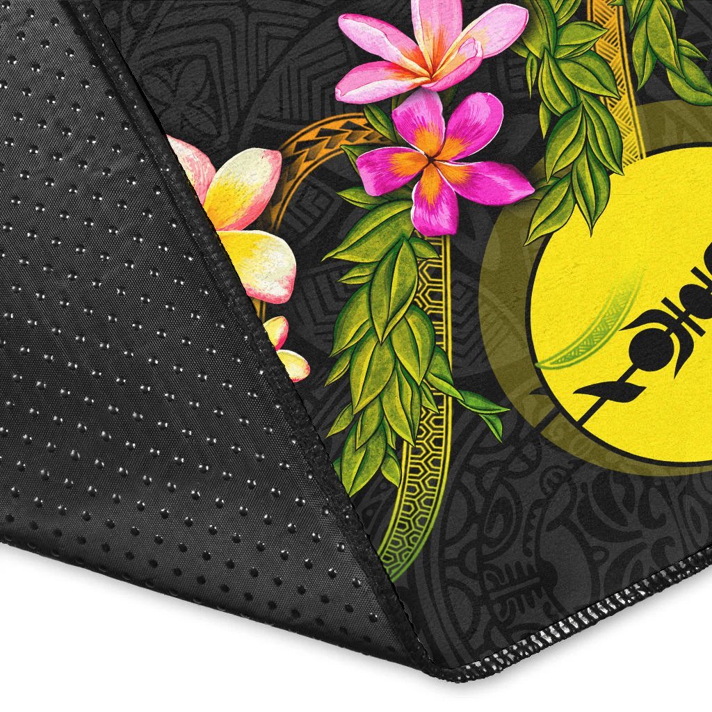 New Caledonia Polynesian Custom Personalised Area Rug - Plumeria Tribal - Vibe Hoodie Shop